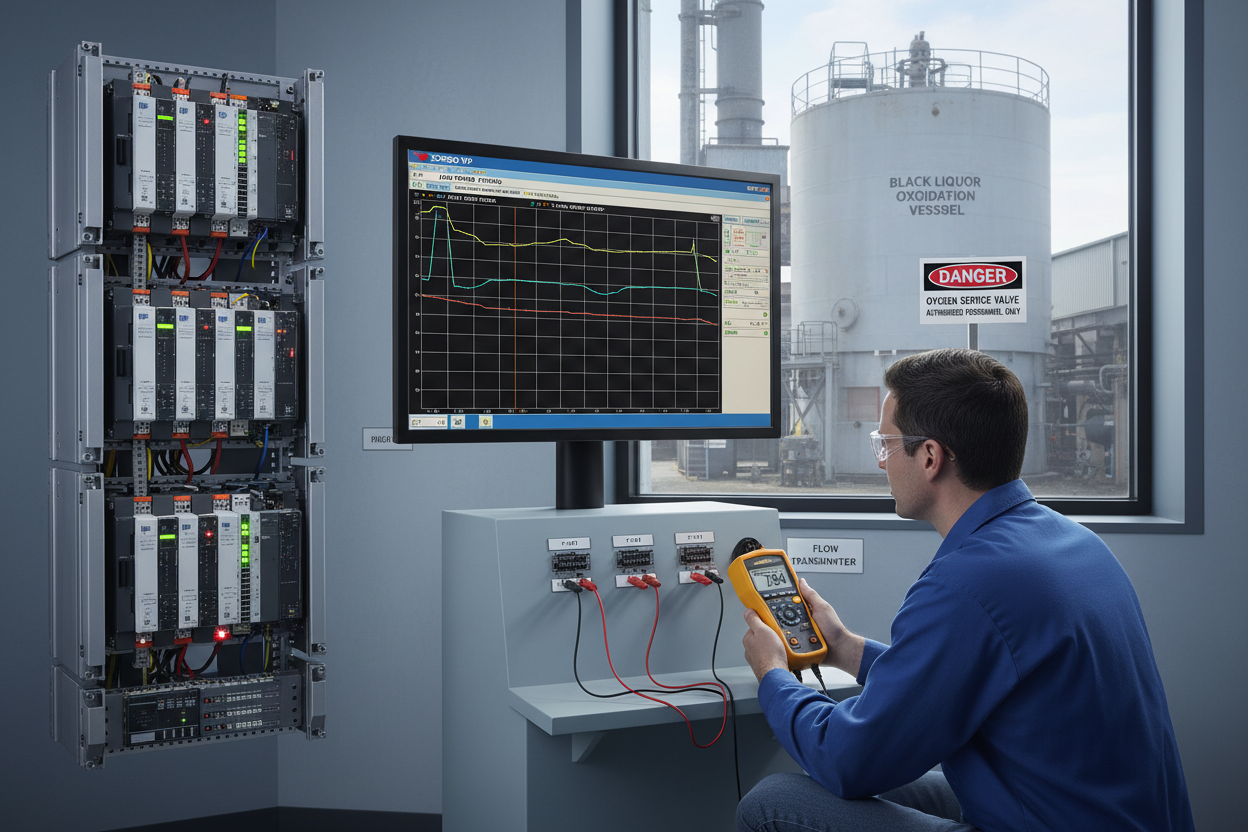 Ratio Control System Fault Diagnosis: Black Liquor Oxidation with ABB AC500 and Yokogawa CENTUM VP