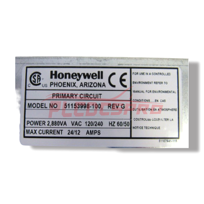 51153998-100 | Bộ phân phối nguồn đầu vào tủ Honeywell