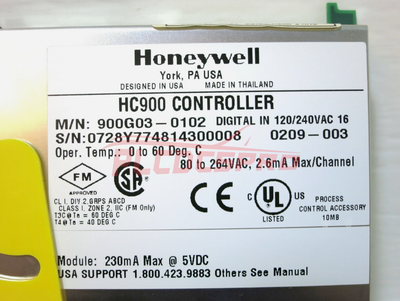 Honeywell 900G03-0102 Input Digital 120/240 VAC DI 51500209-003 HC900