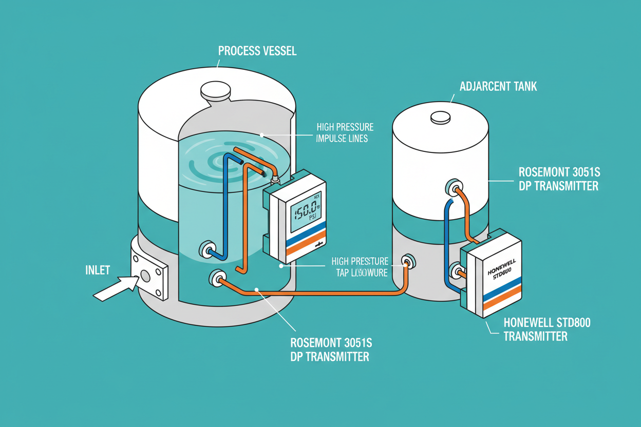 DP Transmitter Level Measurement with Density Compensation: Emerson Rosemount 3051S and Honeywell STD800 Commissioning