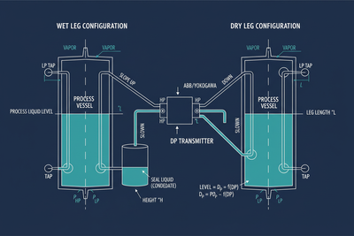 DP Transmitter Dry Leg and Wet Leg Level Measurement: ABB 266DH and Yokogawa EJX110A Configuration Guide