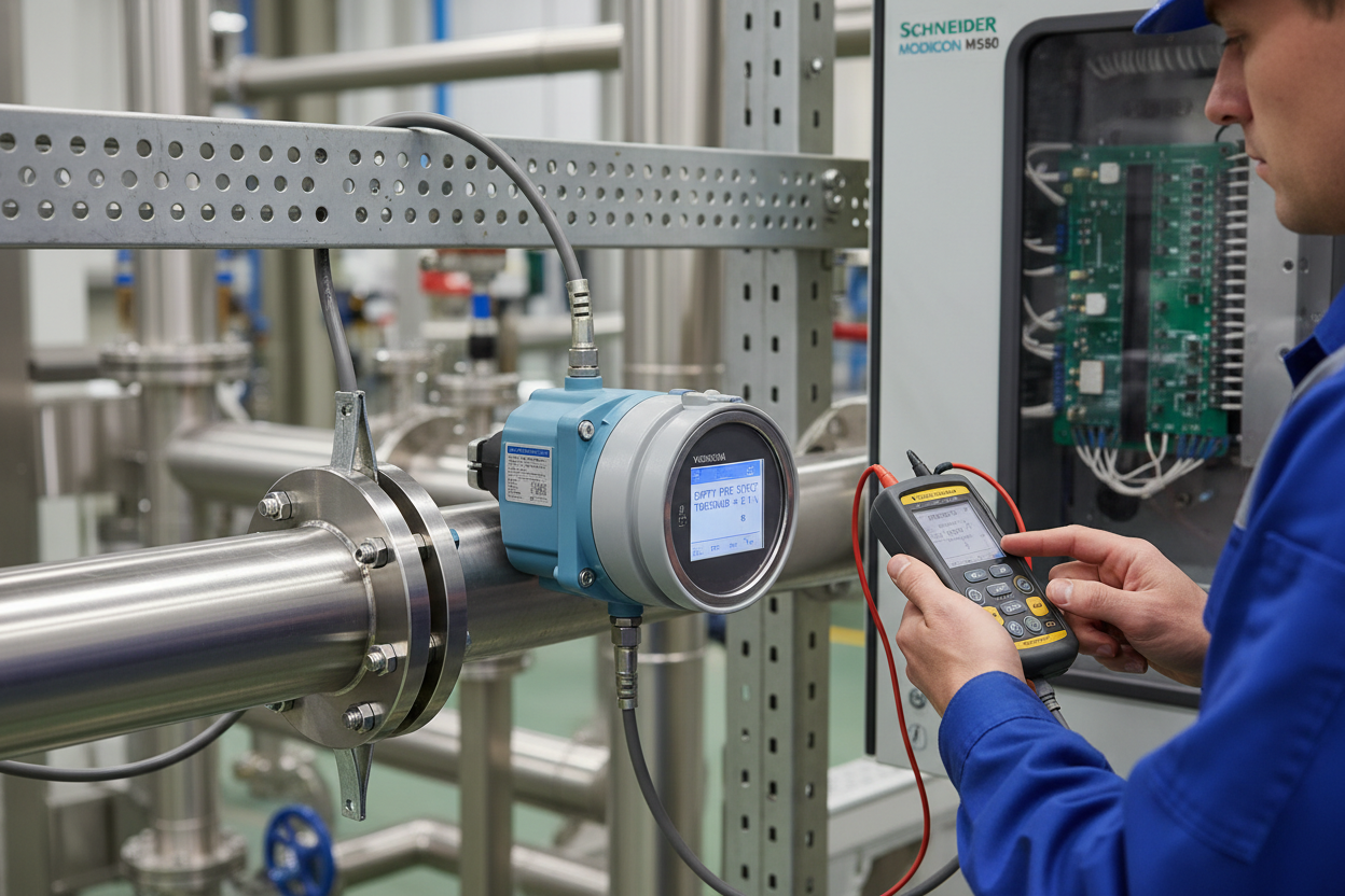 Yokogawa ADMAG AXF Electromagnetic Flowmeter Calibration & Schneider ...