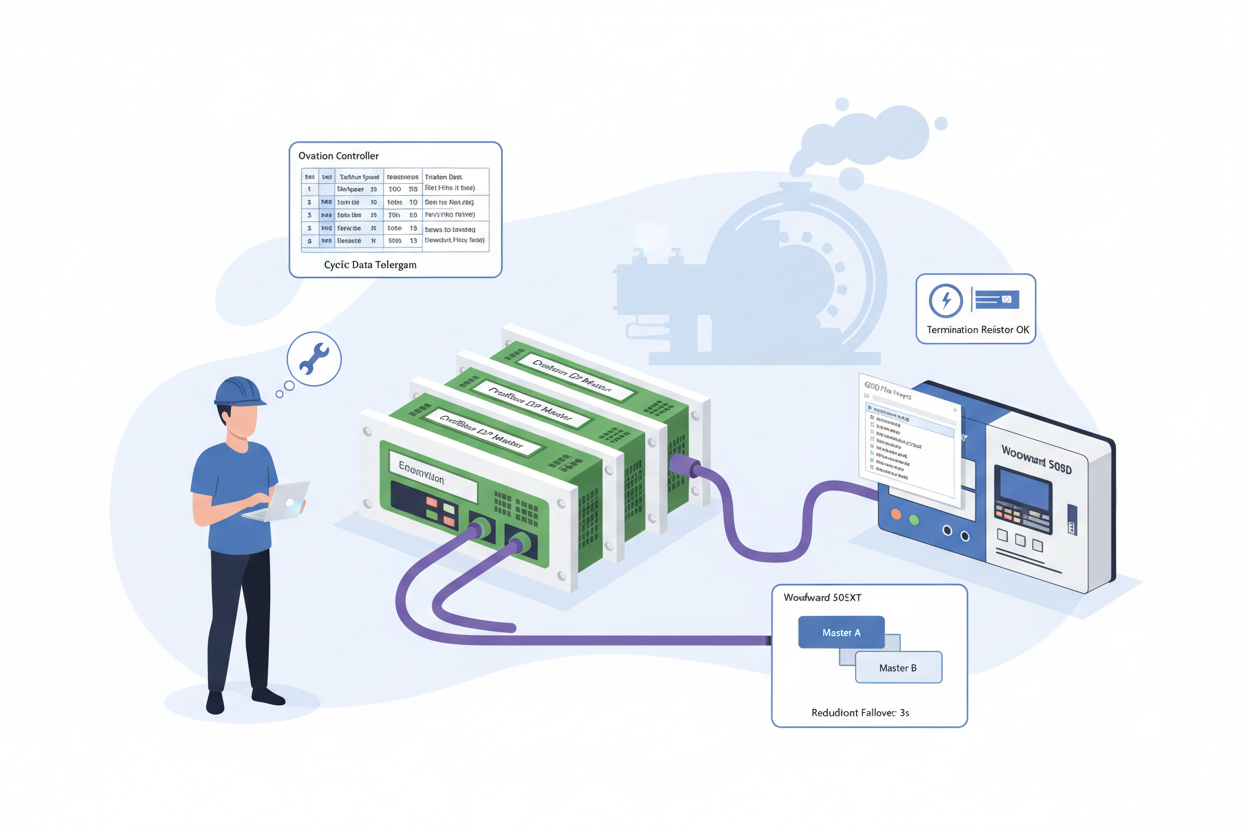 Emerson Ovation DCS + Woodward 505: Profibus DP Configuration for Steam Turbine Control