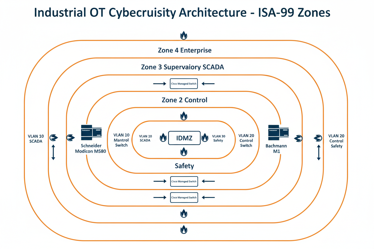 OT Network Segmentation Using ISA-99 Zones and Conduits: Schneider M580 and Bachmann M1 Practical Guide