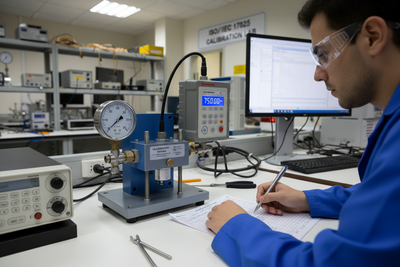 Pressure Gauge Calibration Using a Comparator: Procedure, Error Analysis, and Hysteresis Checks