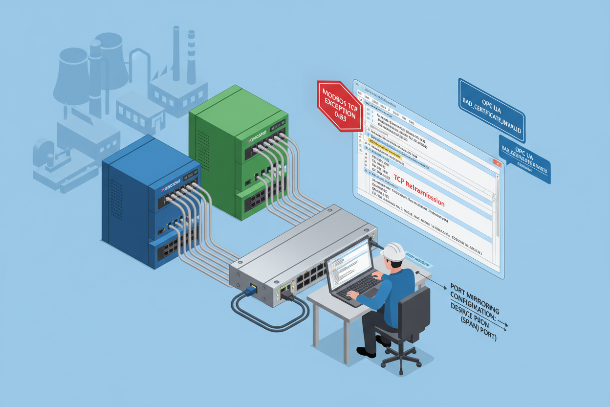 Industrial Ethernet Fault Diagnosis: Wireshark Deep Dive for Modbus TCP and OPC UA in DCS Networks