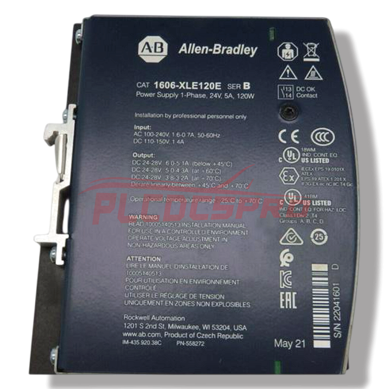 1606-XLE120E-2 | Nguồn Cung Cấp Allen Bradley 480V Đầu Vào 24V Đầu Ra 5A