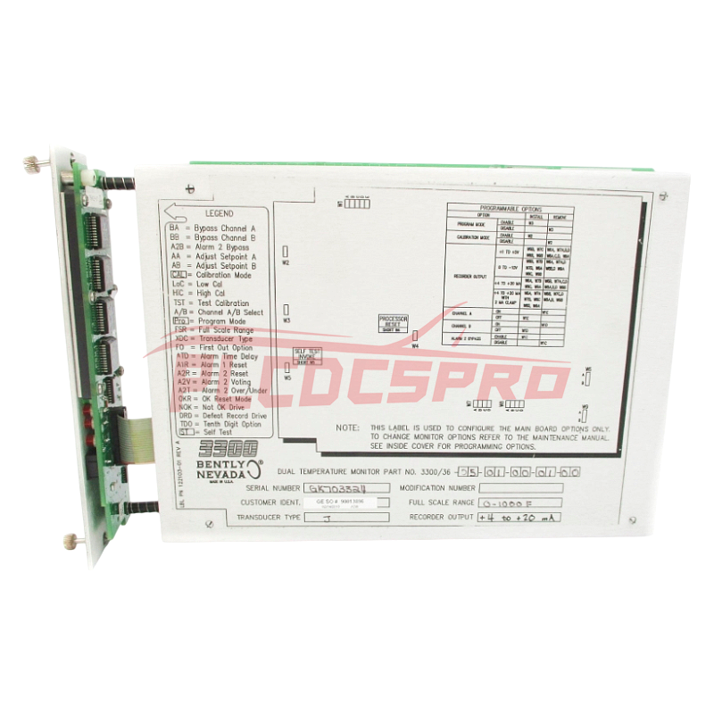 Bently Nevada 3300/36 Dvostruki monitor temperature