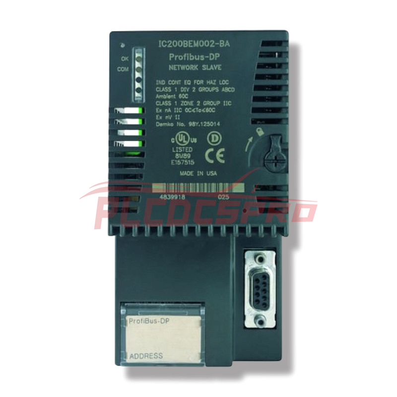GE Fanuc IC200BEM002 Versamax PROFIBUS-DP желілік құл модулі