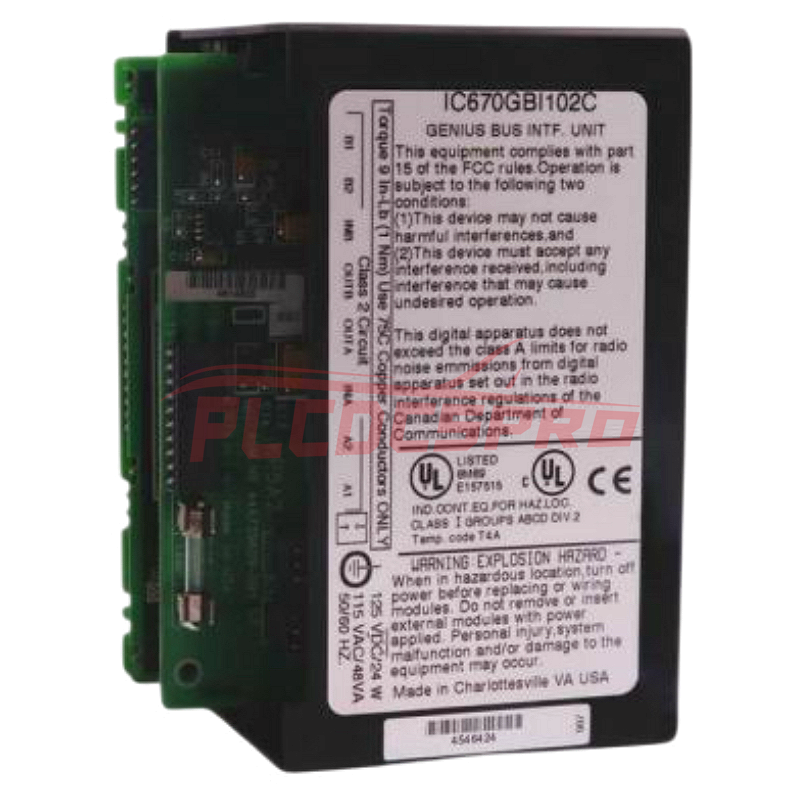 GE Fanuc IC670GBI102 Sahə Nəzarət Genius Bus İnterfeys Qurğusu